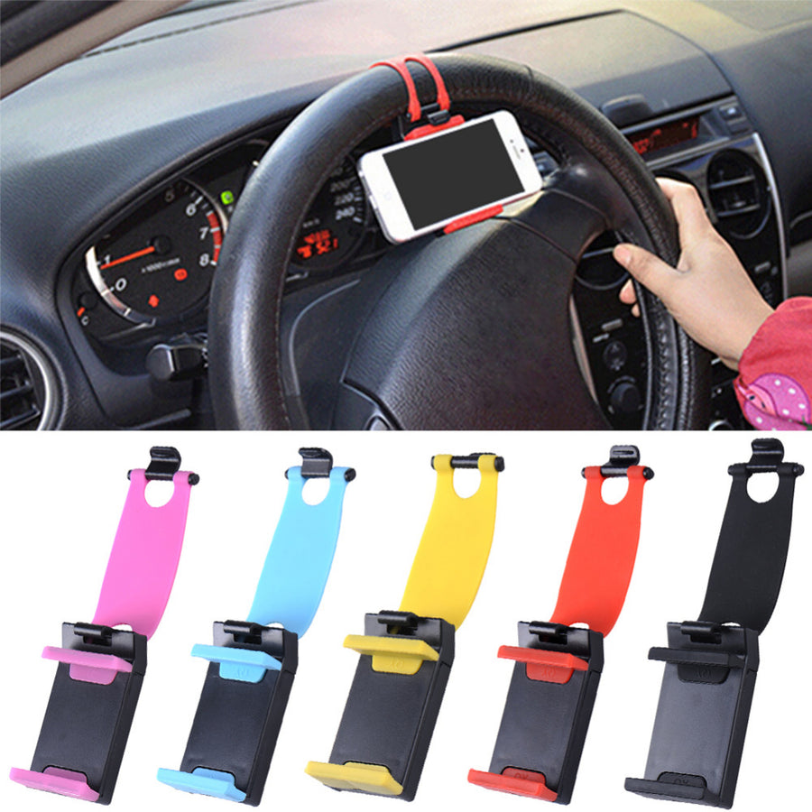 Universal Smart Clip Car Steering Wheel Phone Holder Mount