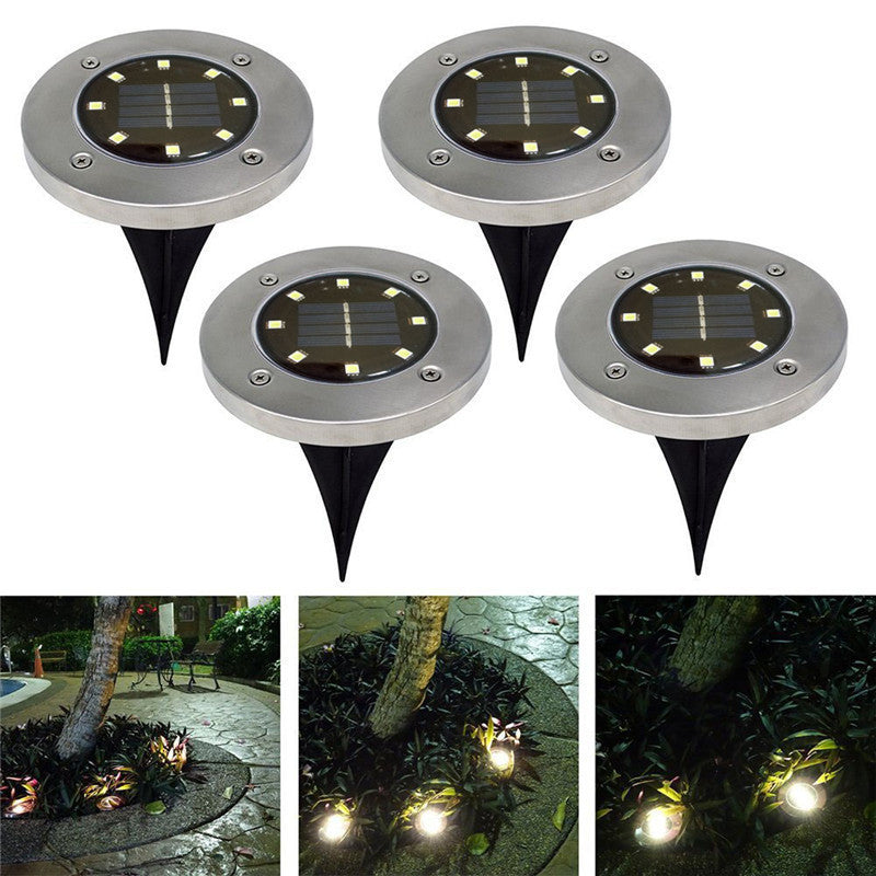 Solar Power Floor Path LED Light ( 4 pcs )