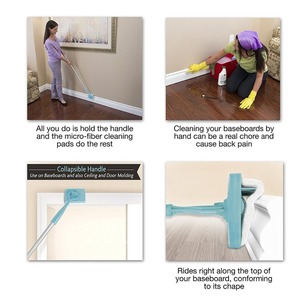 Busy Bee Walk & Glide Baseboard Cleaner With Flex Head - theanydeal