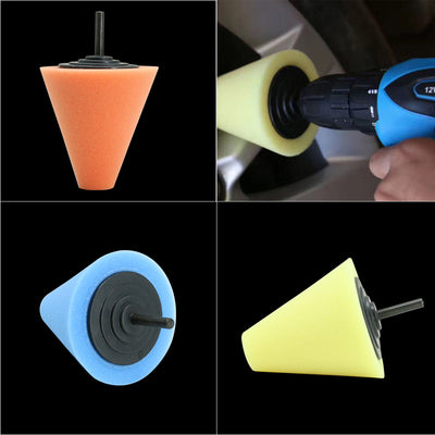 1 Pcs Hot Burnishing Foam Sponge Polishing Cone Shaped Buffing Pads For Car Wheel Hub Tool Car Cleaning