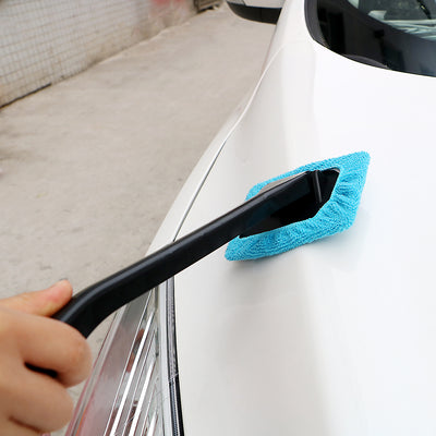 Pivoting Windshield Wiper With Microfiber Cloth